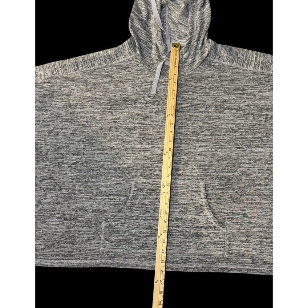 Xersion Medium Tall MT Gray Heather Hoodie Poncho Pullover Athleisure Cowl Neck - Picture 4 of 8